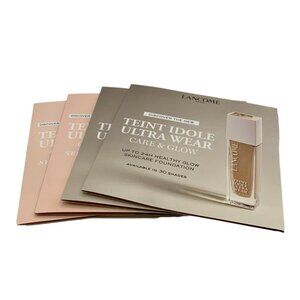 Lancome Teint Idole Ultra Wear Care & Glow Foundation & Serum Sample Cards 2ea